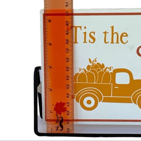 Autumn Rotating 2 Sided Sign Freestanding Table Counter Decoration Metal Stand - Picture 2 of 10